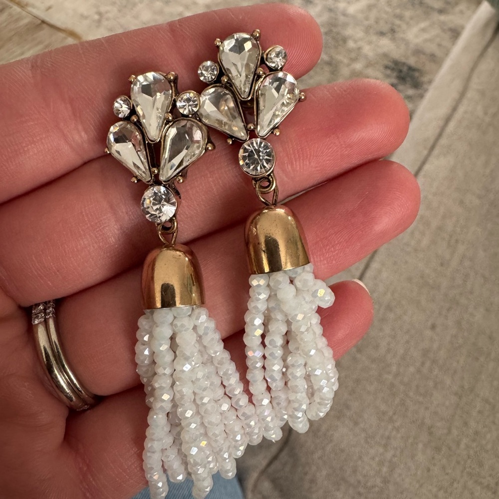 Pink Pineapple Gem & Beaded Dangle Earrings